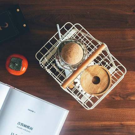 铁味艺双层收纳篮卫生间浴室书物收桌面杂花架调品罐厨房置F96M77