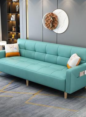小户可型客厅新款沙发床猫爪皮棉麻布简CYA艺折变叠床两用约乳胶轻奢