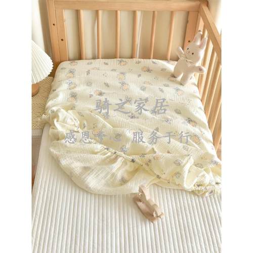 新生婴儿床纯棉aQZWOZMSS类宝纱布宝拼接床儿童床垫罩笠保护套四