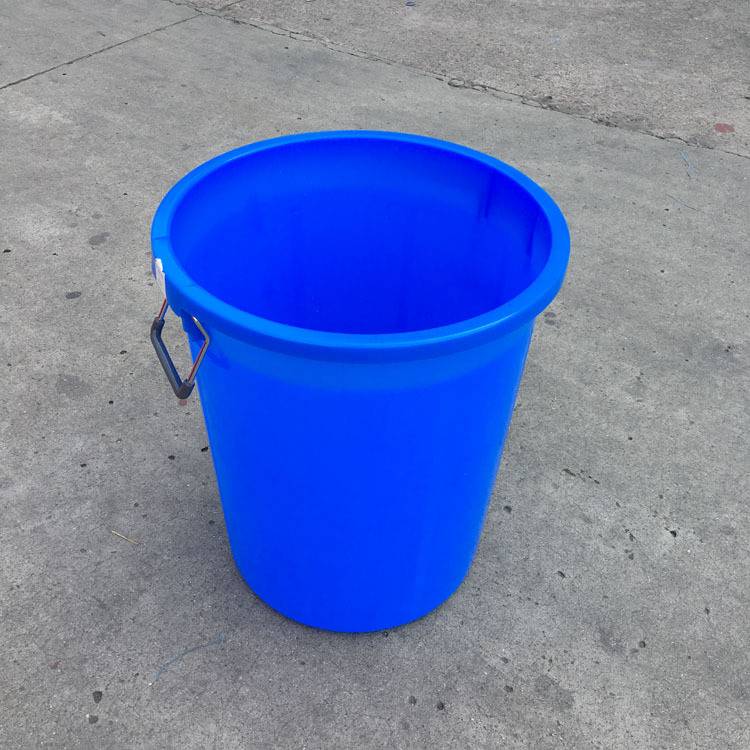 大号带铁把手塑料圆桶160L 储水桶家用食用桶带盖