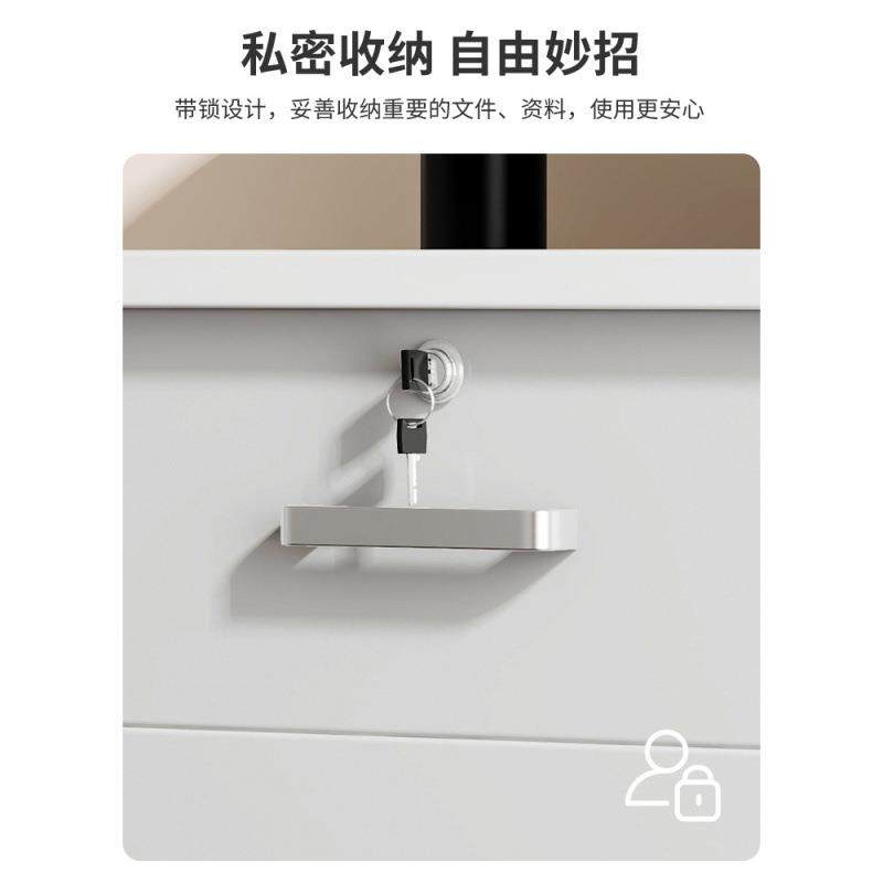 文件柜资柜带办公桌下收见详情纳柜子储物柜木质料矮柜办室锁置公