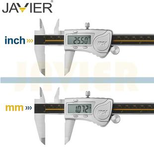 杰洛出游标卡尺数显电子不品锈钢夫卡尺0-BRJ15-200-300mm0高端