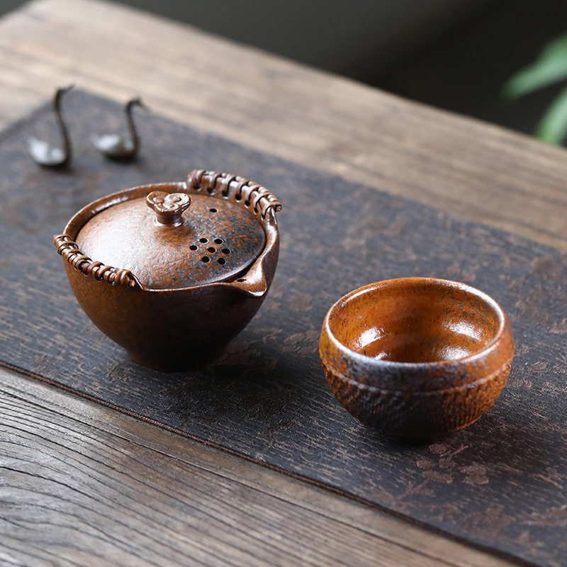 紫砂柴烧茶壶煮茶围炉温碳烧壶酒壶柴烧中式提梁壶家用户外茶具