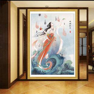 钻石画满tb_59833钻新款竖玄点关中国神话版传女娲补天贴钻钻说石