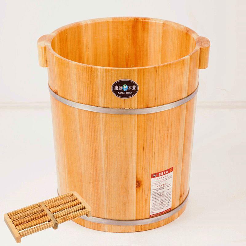 杉木高4M0C/21CM带盖熏脚凳加桶木桶足浴足浴盆洗脚384木盆泡脚厚