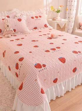 四季韩夹棉床盖版公pxx10031主风床罩床新款双面保护套加厚时单床