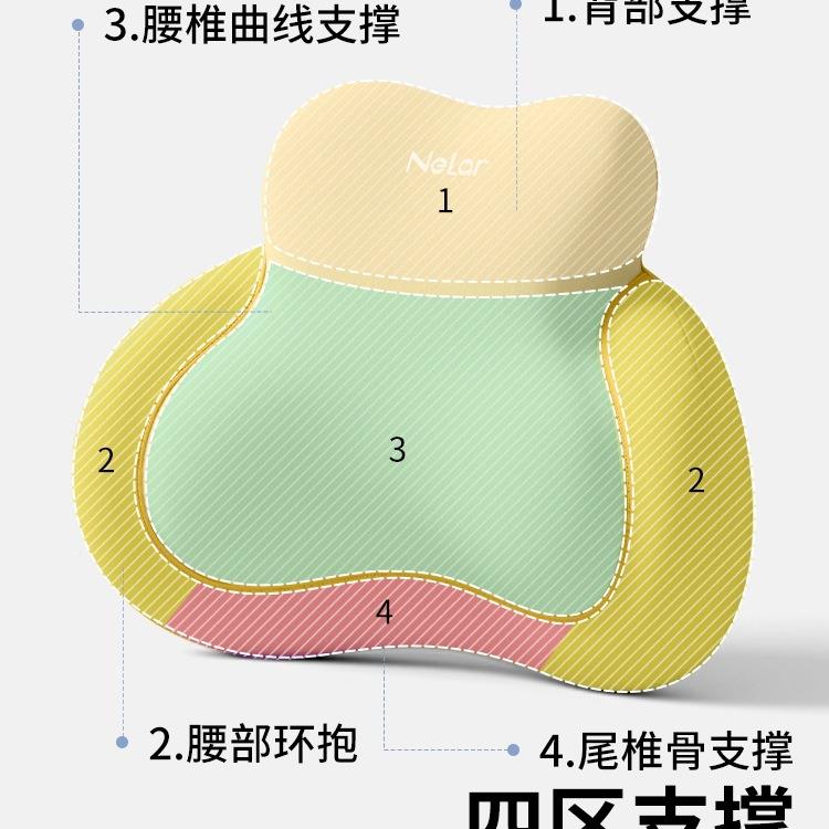 护腰坐垫办公室腰腰部支撑靠垫工位久坐椅靠座靠椅枕靠背F99SMTH8