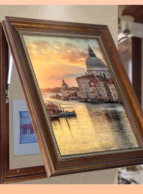 ?表箱画装画推拉配电饰箱遮挡画电闸箱装饰盒挂欧式复F756JMTJ电