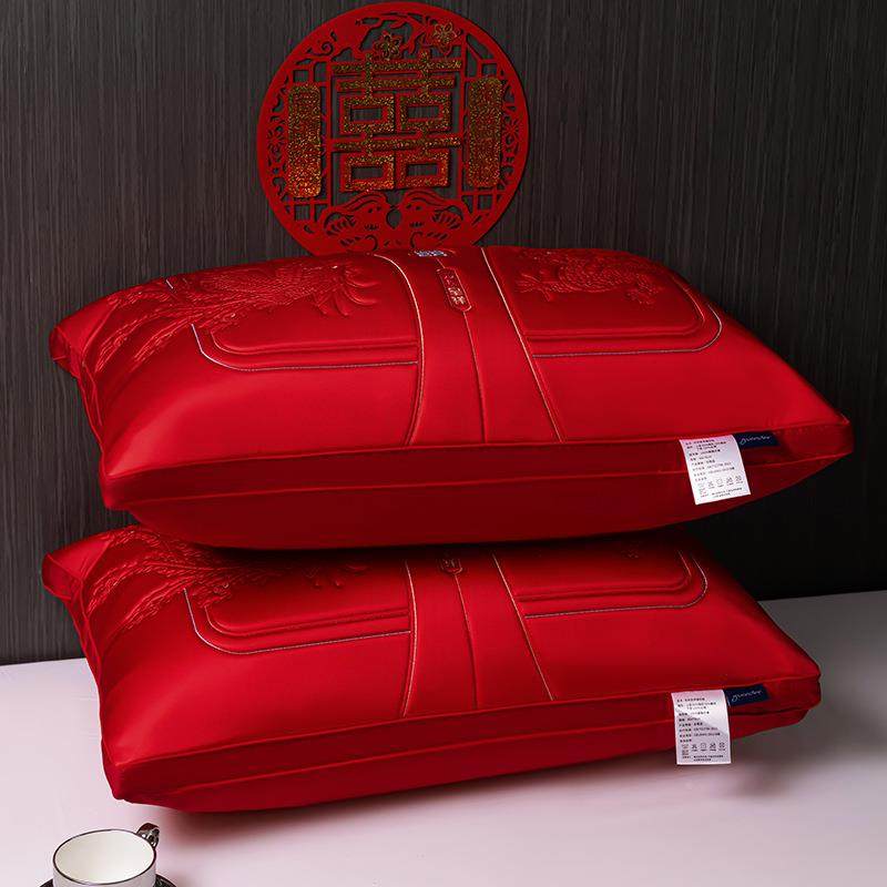 头厂家91877结婚龙凤刺绣枕嫁芯婚庆枕全棉大红羽绒枕头源丝女方,床上用品,U型枕/便携枕,淘宝优惠券,粉丝福利购,淘宝优惠卷