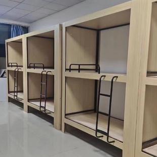 太空舱上下床电竞酒店太舱床学实木青旅民宿空宿舍双生2*1*2.4m层