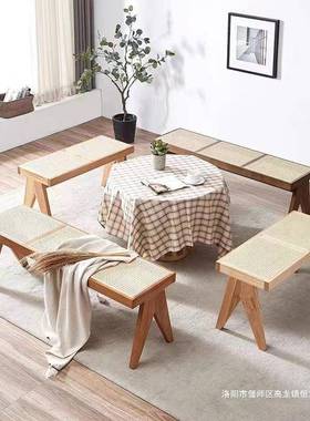 藤编单长K凳凳人双人床三人编藤499简约大方舒适美观简单简洁床头