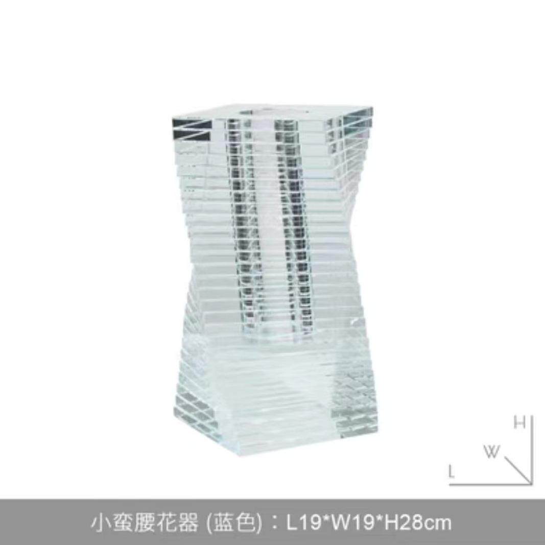 新款几何简水晶瓶轻002奢客厅家居摆件约酒花店装饰