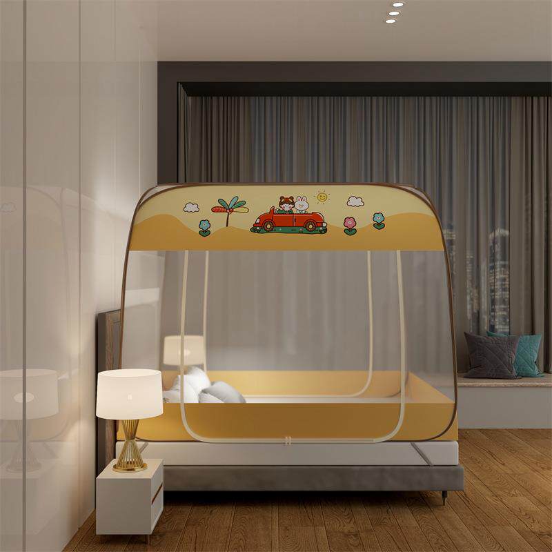 坐床式卡通底蚊帐儿WTG童防摔免2装加密全1.安m1.8米蒙古包家用卧