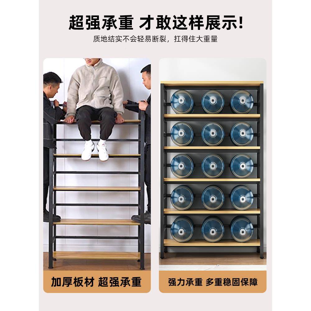 架架落地储物架子钢木靠墙货架玩具收书纳家用SDFJSK4多层铁书柜