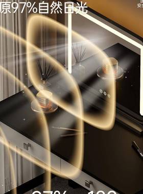 e化NAV妆镜子带灯台式桌面ld台智能镜家用可大号旋转智能带灯梳妆