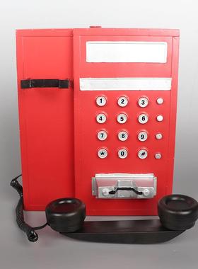 复老式挂壁挂电话机模型服068装酒店吧古窗装橱饰品壁饰摆件摄影