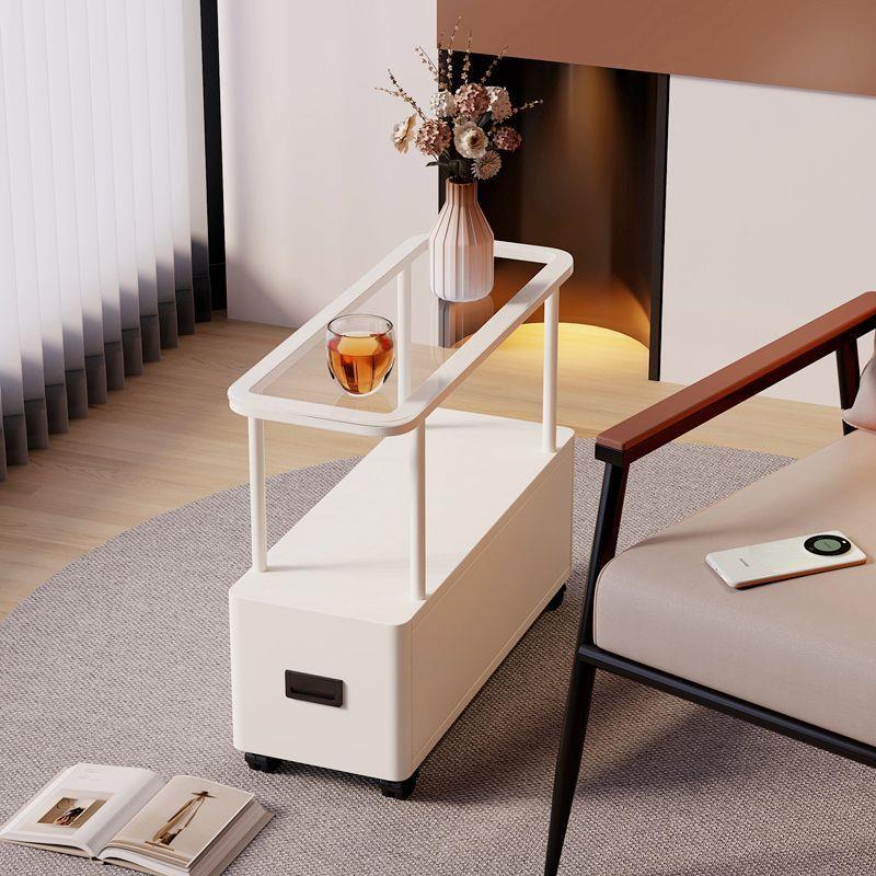 超窄边几小轻奢夹茶几缝收纳柜物子小户型可移动桌子床头收SSG纳