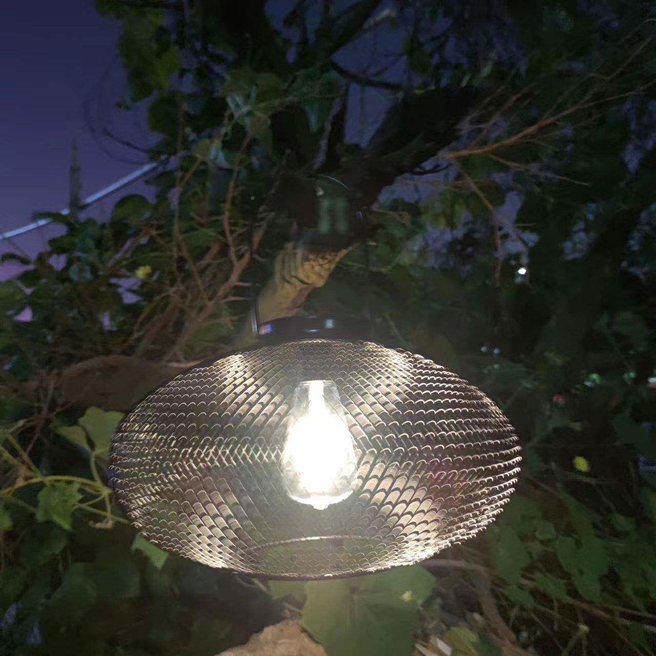 厂家直供墅太阳能艺钨丝灯灯铁别庭院泡户外室内XN048圆形悬挂大