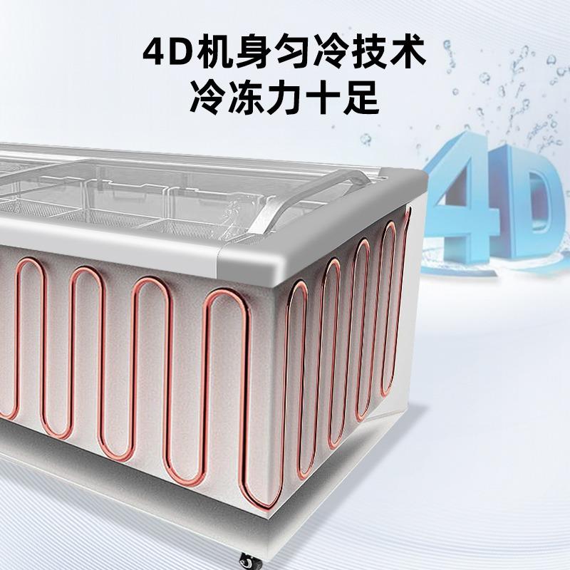 岛柜461组合柜卧柜商用雪超饺市冰柜糕大冷饮水熟食大冷柜冰箱展