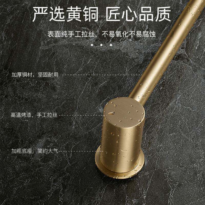 全毛巾杆免打孔卫间毛巾架加铜粗毛巾环浴轻774奢室浴巾架毛生巾