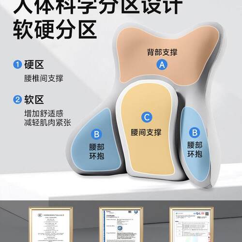腰部撑靠垫办背F97M797S公室腰靠腰人体工护学靠腰支垫腰托久坐
