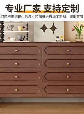 约yu新中式斗柜卧室收纳柜实木边柜餐客厅h简带抽屉储物GVH柜小型