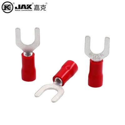 SV1.25-5L预绝缘叉形端子 U型M5  铜鼻子紫铜冷压端子  有认证KST