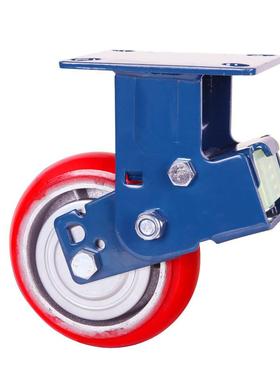 厂5寸6寸350销8寸弹簧减震脚轮聚铁芯氨向酯PU轮重型铸铁定轮