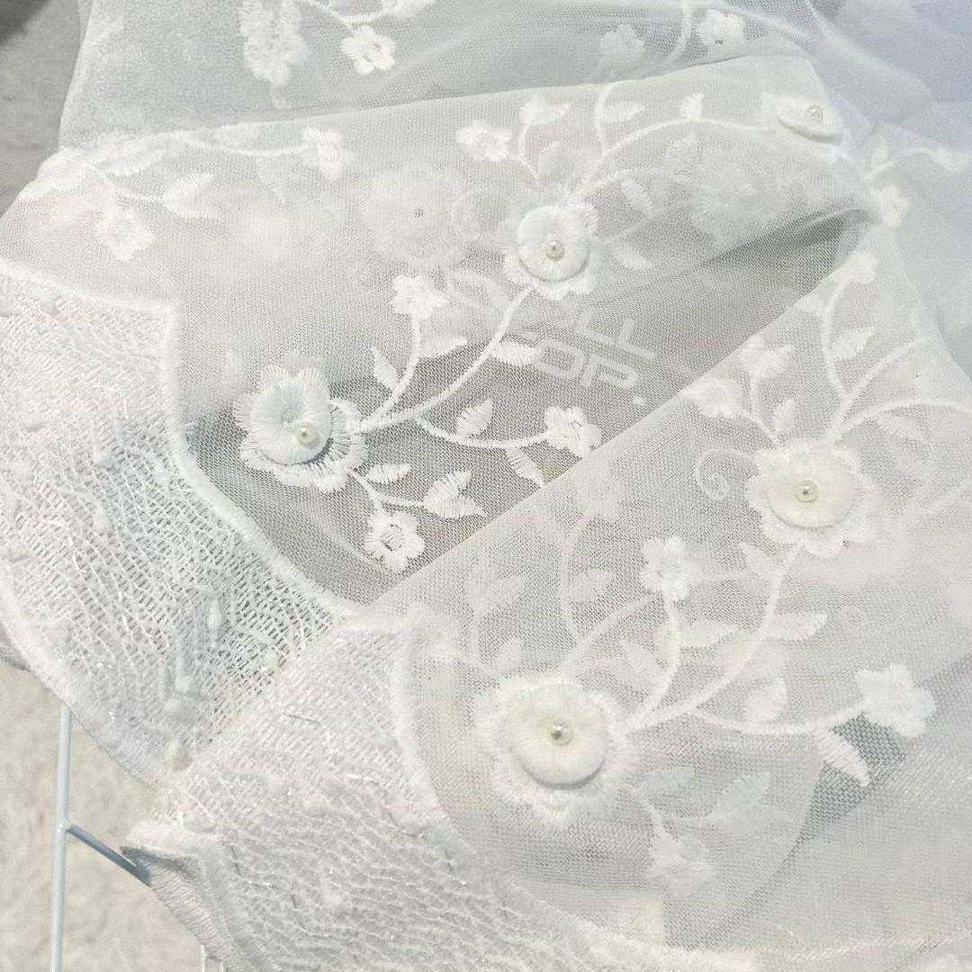 新款钉台珠飘绣花纱芳白色纱帘隔断帘阳389客香厅窗卧室窗帘窗纱