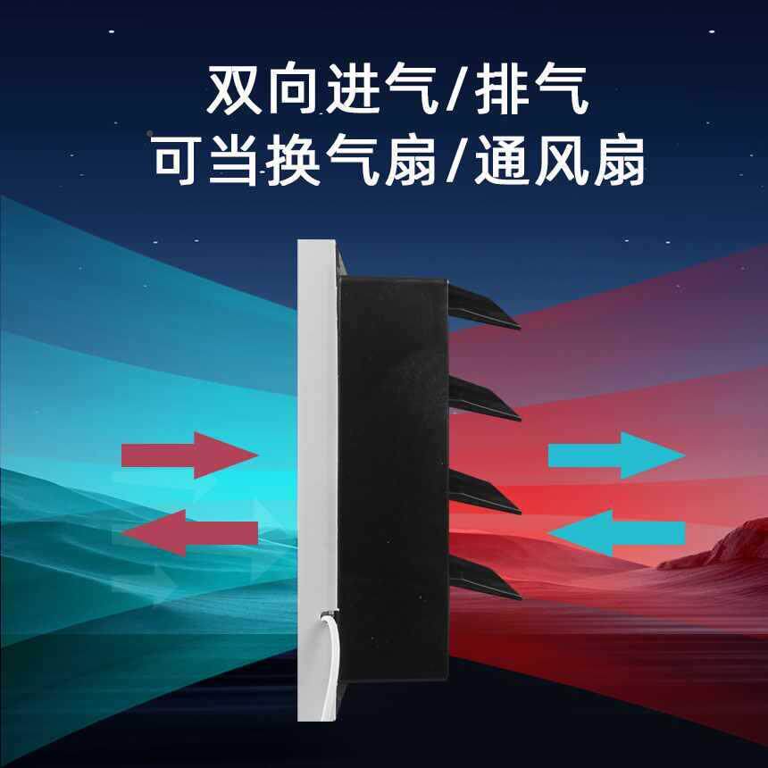 百墙叶窗式排气扇厨生油烟抽风机卫间壁排300G-3房风扇静音换气扇