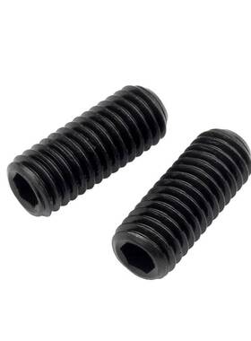 304不锈钢黑色凹端内六角机米螺丝紧定无头定位止付螺钉M2/M3/M4