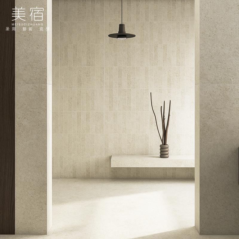 式长条格复古莱姆石瓷墙砖民宿卫法生间砖堡风浴仿古砖古室厨房地