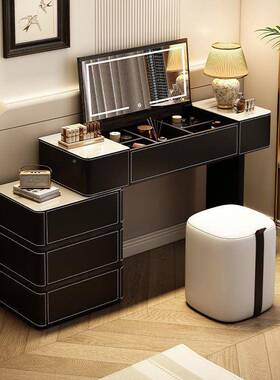 轻奢风桌实梳木妆斗台可翻盖镜子卧室柜EUJ子一体