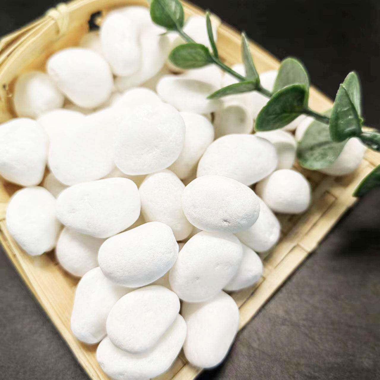 鹅卵石园林白石子山白色子造景白948石头石庭院厂水家枯机制砾石
