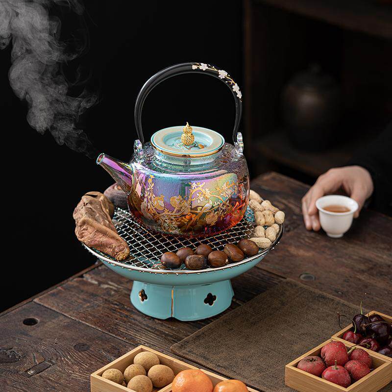 围炉煮茶一日套冬家用室内电陶炉烤茶煮茶器11茶茶玻璃具茶壶炉套