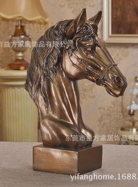 欧美件格家饰树脂KD167工艺马头摆风欧式居工艺品摆设客厅装家饰
