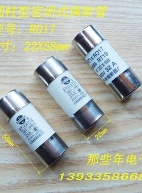 陶瓷熔断器保险丝RO17 22X58 10A 16A 25A 32A  50A 63A 100A125A