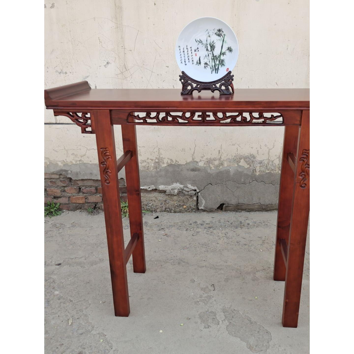 供桌条几仿古中式玄关香案翘头国学馆课桌椅简约条桌实木条案家具