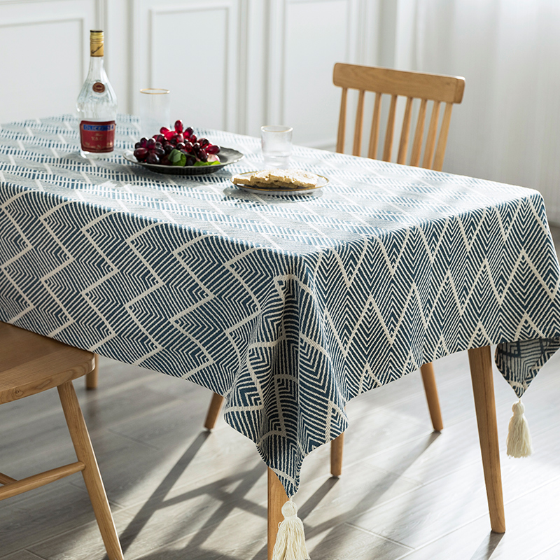桌布布艺椭圆形餐l桌布民宿日式棉麻茶几电视柜盖布书桌北欧加厚