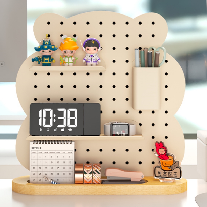 桌面上洞洞板免打孔金属立式学习书桌办公展示架收纳X隔板书置物