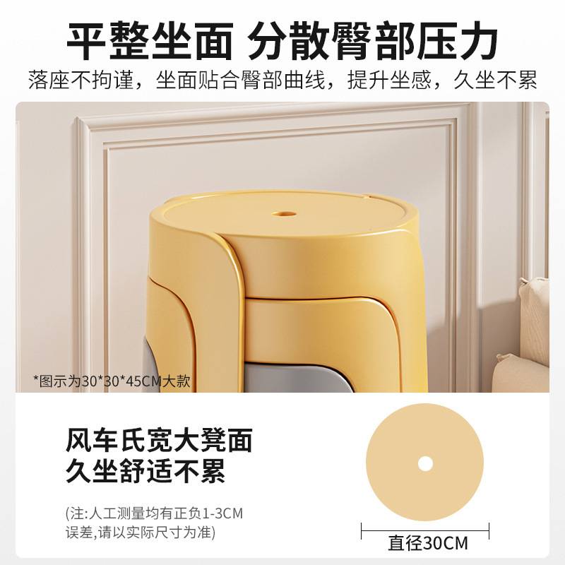 塑料凳子家用加厚可叠放风车圆凳现代简约创意客厅餐桌塑胶高椅子