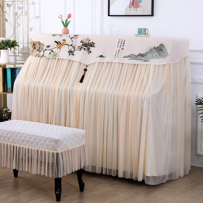 ?中式钢防琴防尘子F7769M9H罩全罩蕾丝轻奢欧式开钢琴套全包晒中