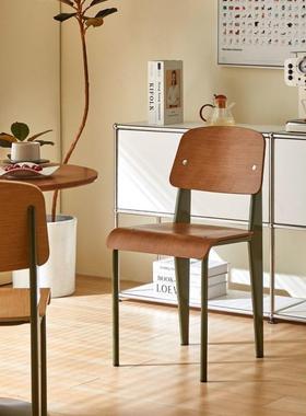 复古餐椅木MVG椅标准设师实椅子家用靠计背学生书桌椅简约餐桌椅