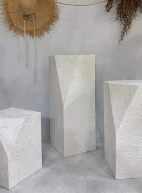 婚庆道具甜品台婚礼宾区摆台台理纹柱OXV异型款装饰摆件蛋糕迎道