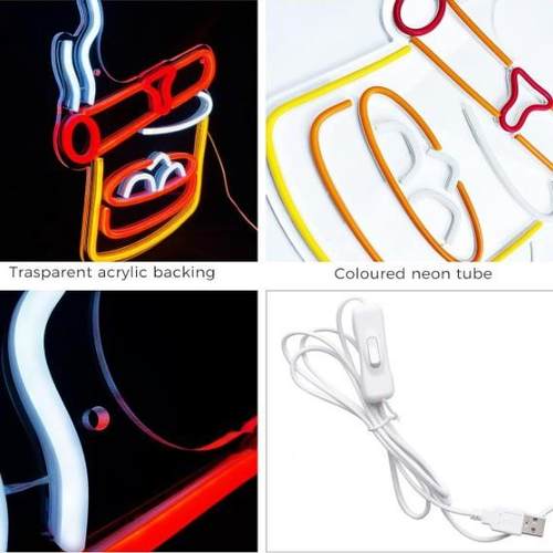 跨境新品霓虹灯创意烟灰缸灯TDH造型亚马饰灯逊装led霓虹灯氛围灯