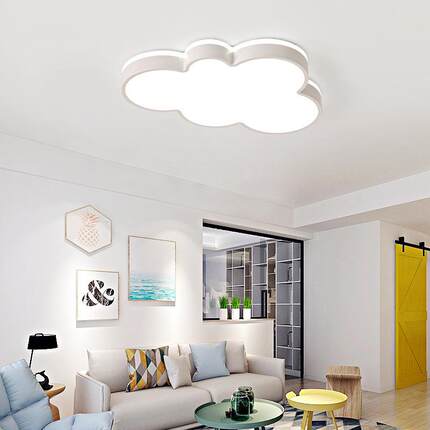 云609朵吸灯顶灯儿童卧室灯led粉创意男孩女房孩房间色蓝黄色客房