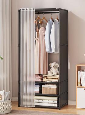 租房简易衣柜落地卧室多层收子钢纳管家用宿柜舍防尘动组合衣OZZ