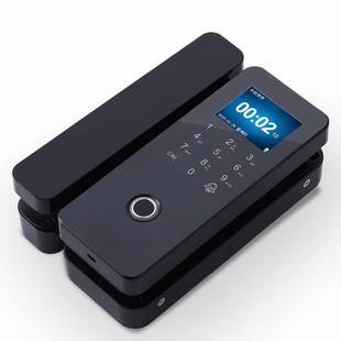 办公室玻璃门指纹锁免开孔门禁智能玻璃门锁密码 K308 锁 COM 科密