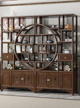 实木博古架新中式宝多组阁置物架书架客厅陈列柜合隔