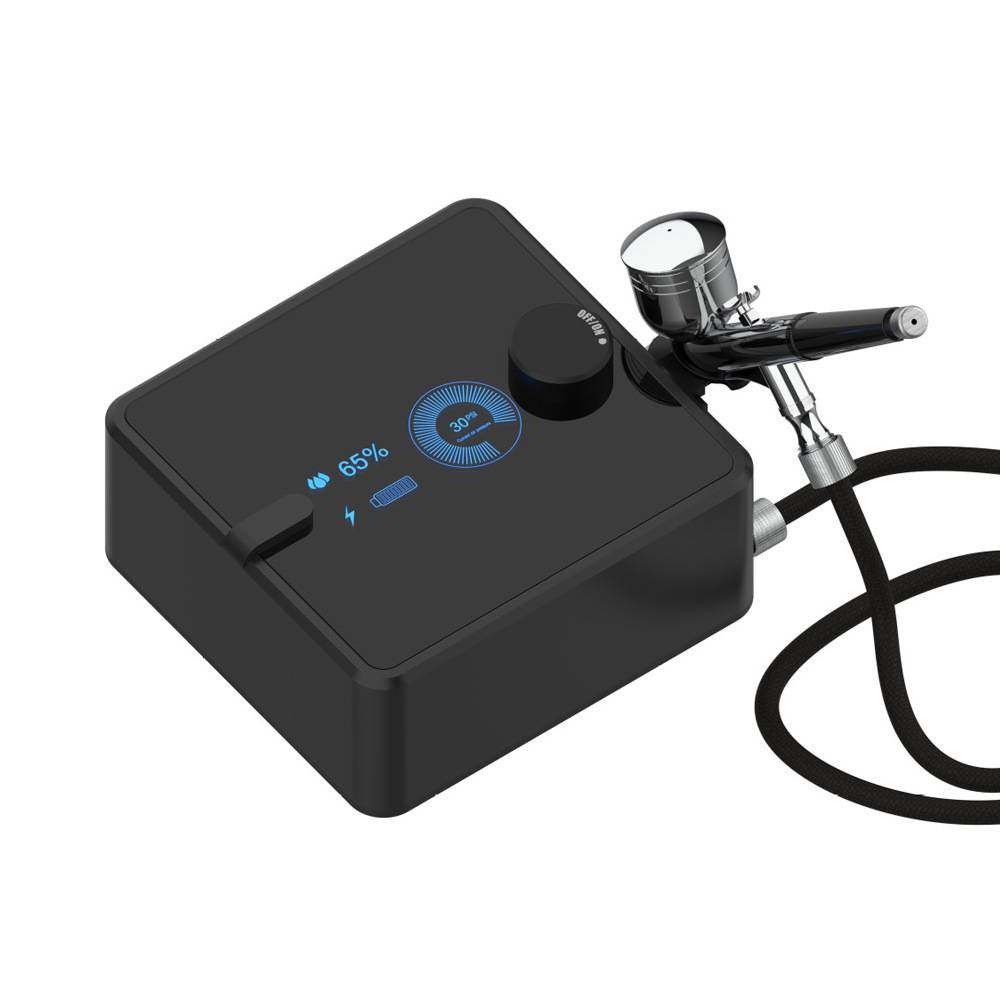 跨境数字显示自动停机模型喷漆彩绘上色喷绘迷你喷笔套装美甲气泵